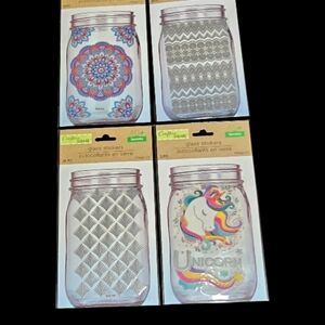 4 Sets Glass Stickers